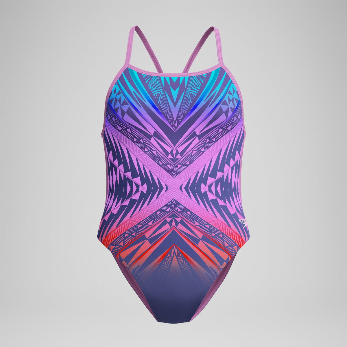 Club Training Placement V Back Swimsuit Pink/Blue | Speedo