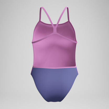 Club Training Placement V Back Swimsuit Pink/Blue | Speedo