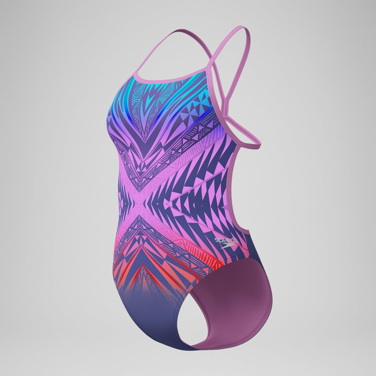 Club Training Placement V Back Swimsuit Pink/Blue | Speedo