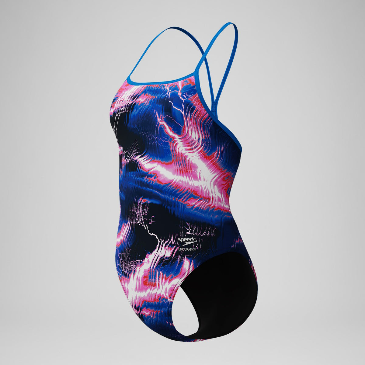 Club Training Printed Turnback Swimsuit Blue/Pink | Speedo