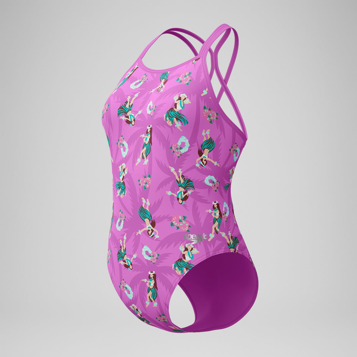 Club Training Printed Starback Swimsuit Pink/Green | Speedo