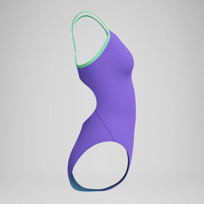 Club Training Solid Flyback 2.0 Swimsuit Purple/Green | Speedo
