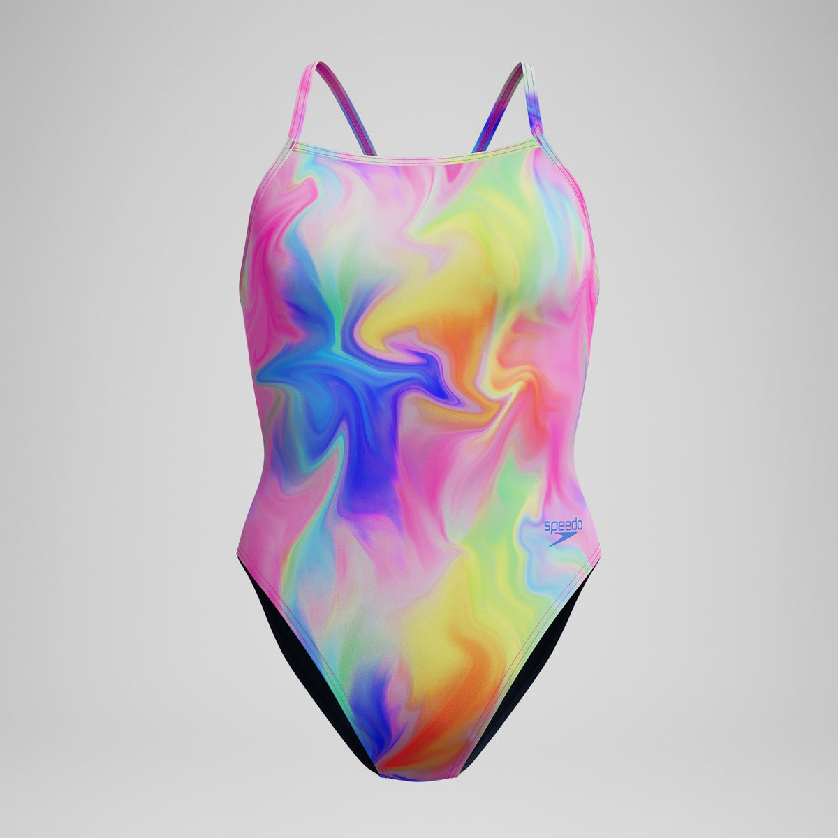 Club Training Printed V Back Swimsuit Pink/Yellow | Speedo
