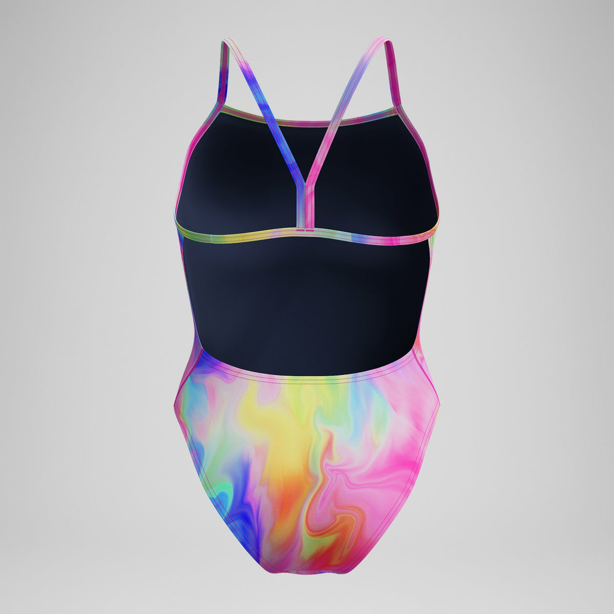 Club Training Printed V Back Swimsuit Pink/Yellow | Speedo